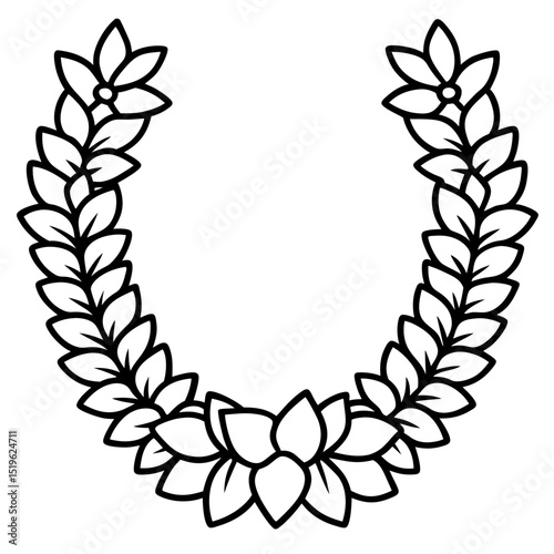 Minimalist Lei Illustration – Vector Art on White
