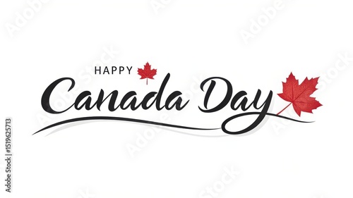 Happy canada day elegant calligraphy design