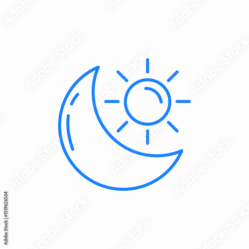 crescent moon sun icon sign vector