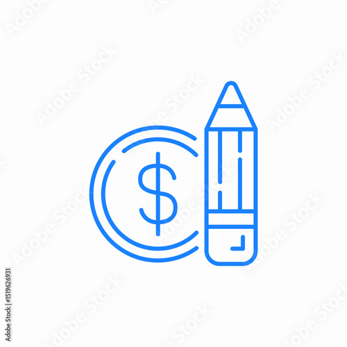 designer cost icon sign vector