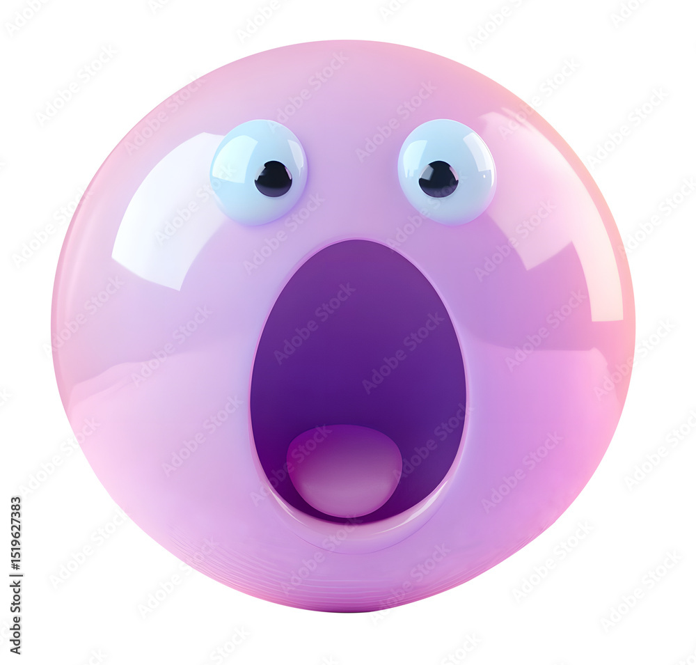 Naklejka premium surprised emoji face 3d surprised expression 3d illustations