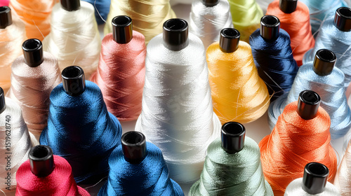 Assortment Of Colorful Threads In Spools