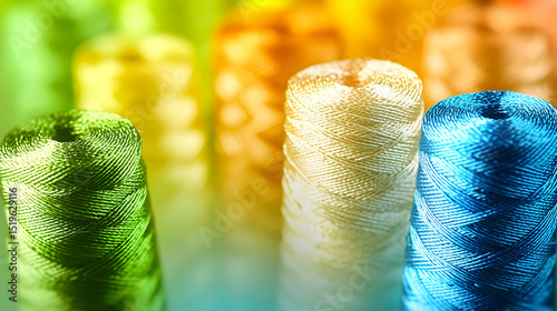 Colorful Threads Close Up