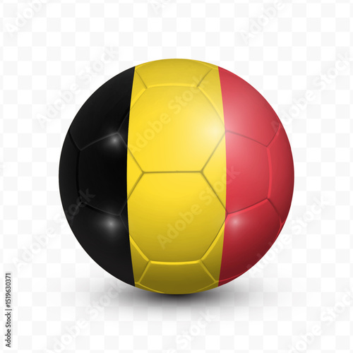 Ball Flag of Belgium with transparent background, Vector Illustration.
