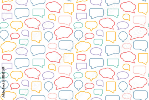 seamless pattern with speech bubbles, chat windows- vector illustration