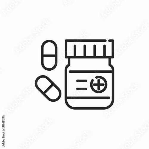pills jar icon sign vector