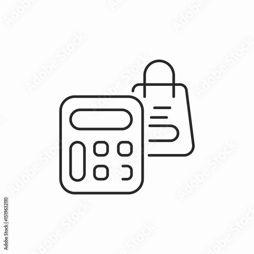 shopping expenses count icon sign vector