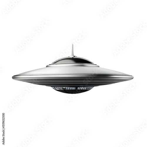  Silver flying saucer futuristic ufo spaceship
