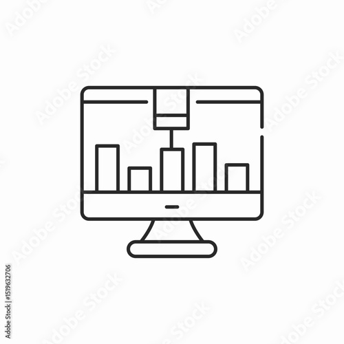 statistics computer icon sign vector