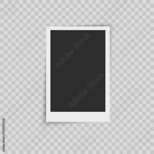 Blank Retro Polaroid Mockup with Shadow Overlay for Custom Artwork, Display or Old Photo Design