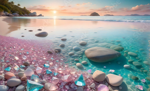 tropical beach with turquoise water