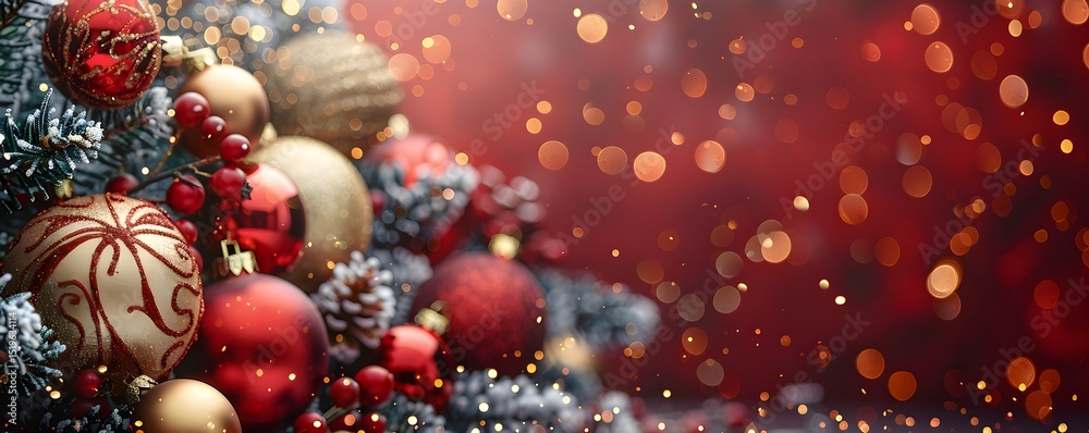 Christmas background with decorations, pine needles and cones for a festive greeting card. Decorative frame for the winter season. Christmas background with decorations, pine needles and cones for a festive greeting card. Decorative frame for the winter season.
