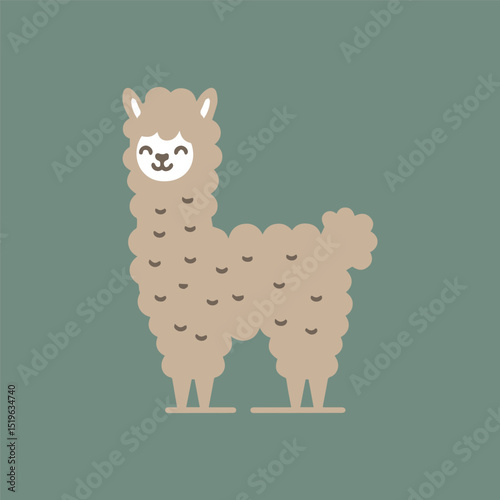 Cute alpaca animal vector background. Happy alpaca icon illustration.