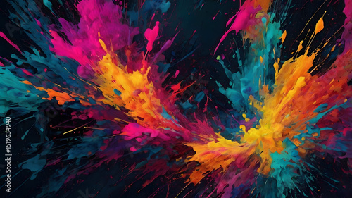 Wallpaper Mural Abstract NFT Canvas Background with Neon Paint and Glitch Texture 2 Torontodigital.ca