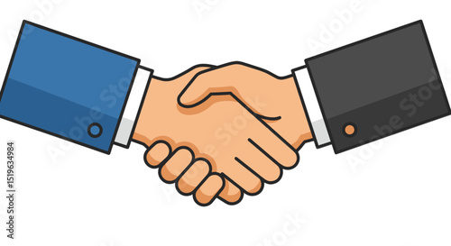 Two business professionals shaking hands in a corporate setting, symbolizing agreement