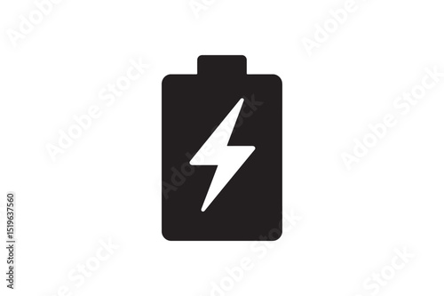 Battery icon silhouette vector with white background