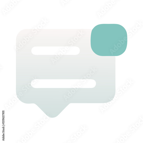 Chat bubble with notification icon in flat pastel gradient style