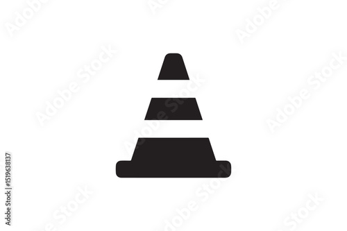 Construction Cone icon silhouette vector with white background