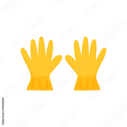 Gardening gloves. A pair of hand drawn gardening gloves. Yellow gloves for cleaning the house