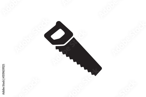 Hand Saw icon silhouette vector with white background