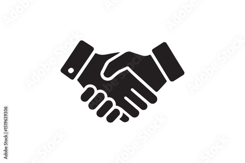 handshake icon silhouette vector with white background