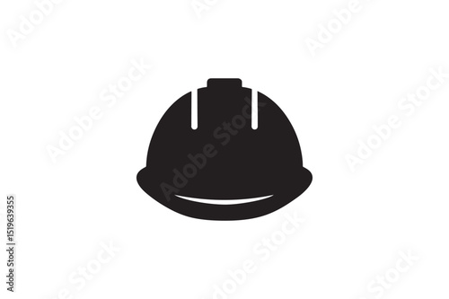 Helmet icon silhouette vector with white background