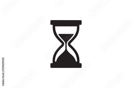 hourglass icon silhouette vector with white background