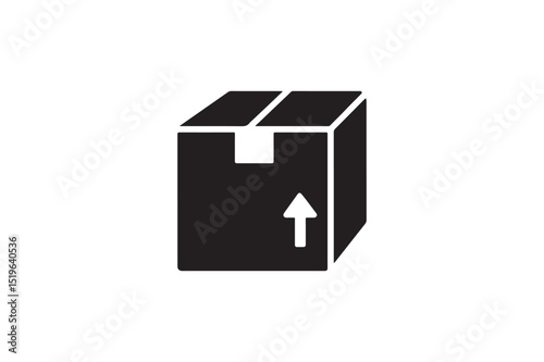Packaging Box icon silhouette vector with white background