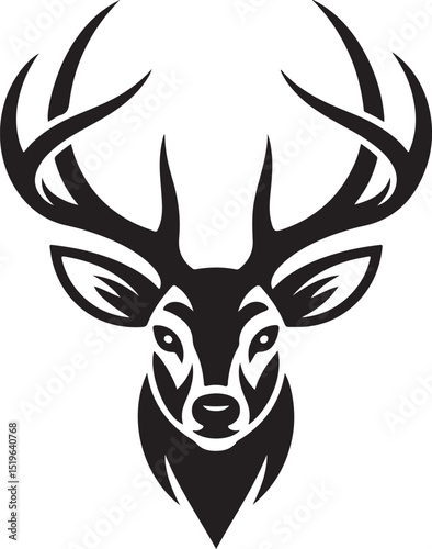 Deer Head Logo Design Vector Illustration