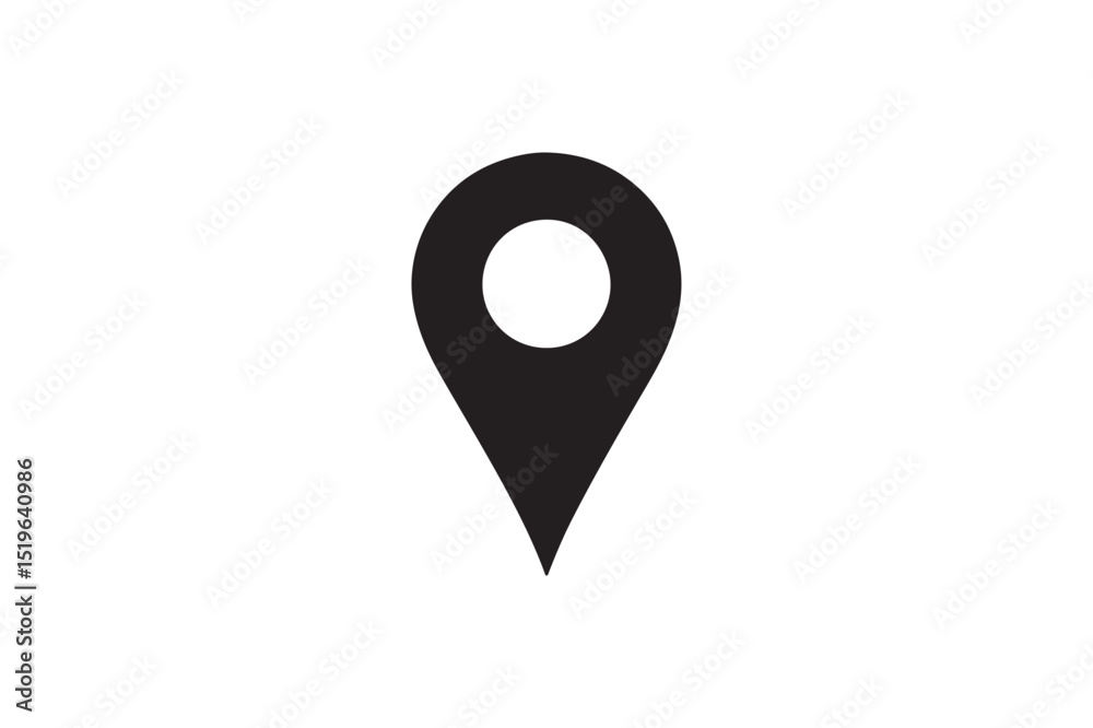 pin icon silhouette vector with white background