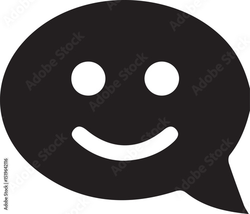 Speech Bubble Smiley Face Icon Vector Logo Template Illustration Design
