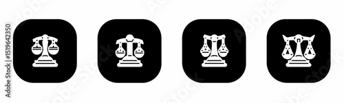 Scales of justice icon in flat. A scales of justice icon design. Stock vector.
