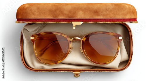 Stylish sunglasses safely tucked in a protective case, ready for your next sunny adventure