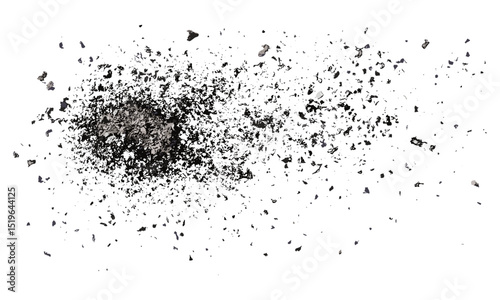 Flying cigarette ash, isolated on white background, texture, vector illustration, smoke particles, dynamic motion, dust effect, abstract elements, isolated subject, clean texture.
