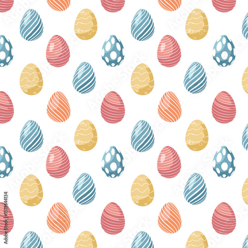 AI-generated easter eggs pattern in spring colors