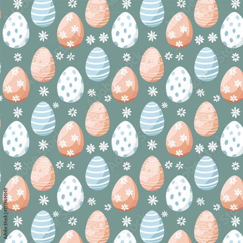 AI-generated easter eggs pattern in spring colors