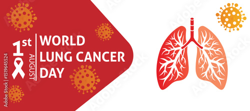 World lung cancer day 2025 , banner , poster,  World Lung Cancer ,Lung cancer, awareness, Respiratory system.  medical health for Lung Cancer. 