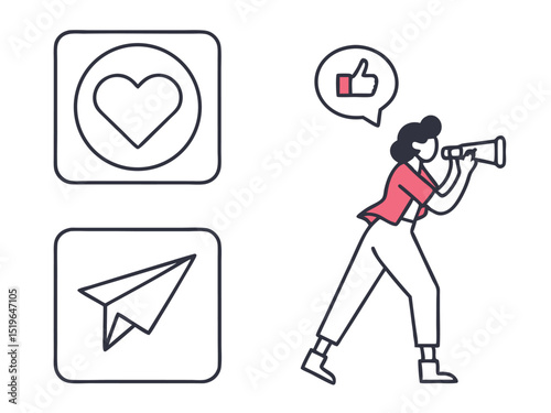 clean user interface icons for social media metrics