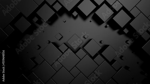 Cubes Form a Wave. Abstract motion, two color, 3d rendering, 4k resolution
