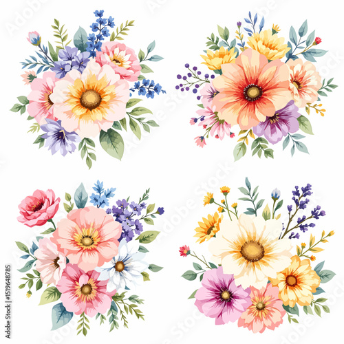 Fresh meadow flower arrangements capturing natural beauty through soft textures and graceful organic shapes