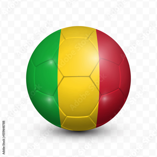 Ball Flag of Mali with transparent background, Vector Illustration.