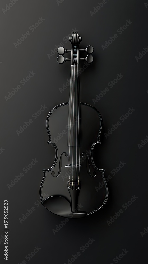 Fototapeta premium Black violin on dark background (2)