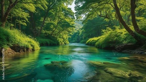 green leaves in the forest