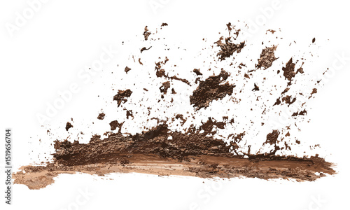 Mud droplets spray isolated on white, vector illustration, dirty texture, soil splash, grunge patterns, natural stains, environmental damage, messy dirt particles, earth soil.