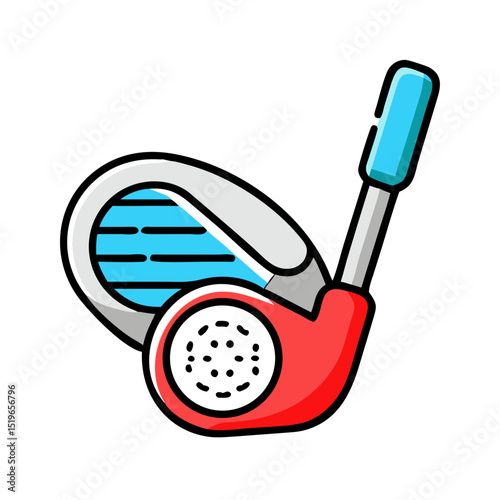 Golf club and ball, symbolizing sports, leisure, and outdoor recreation.