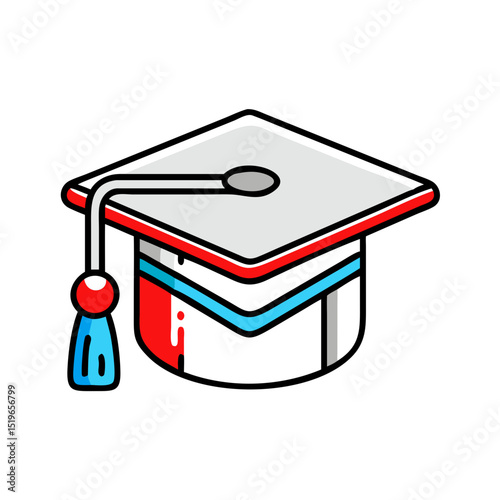 Graduation cap with scroll, a symbol of academic success and higher education.