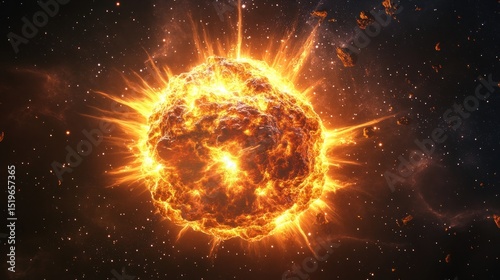 Fiery orb abstract graphic design element