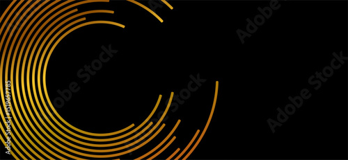 Gold curved lines on black background - excellent for creative presentations