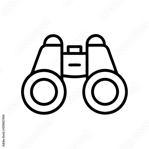 Optical instrument for viewing distant objects shown in a minimalist line drawing style design here now