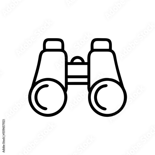A simple graphic showing a pair of field glasses with rounded lenses and a connecting bridge element